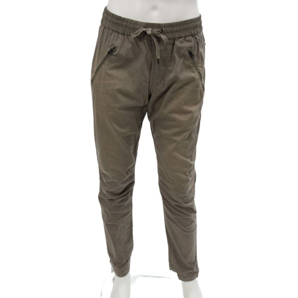 Kith Mens Jogger Pants Brown Drawstring Army Solid Fall Size M